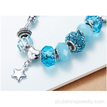 Bracelete de cristal de Bead DIY charme pulseira chave vidro para mulheres